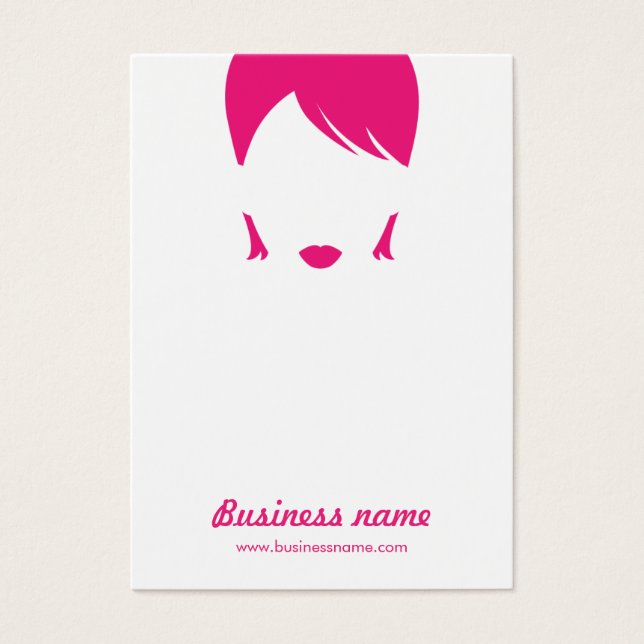 De Visite Fun Cool Rose Blanc Femme Visage Cartes d'oreille (Devant)