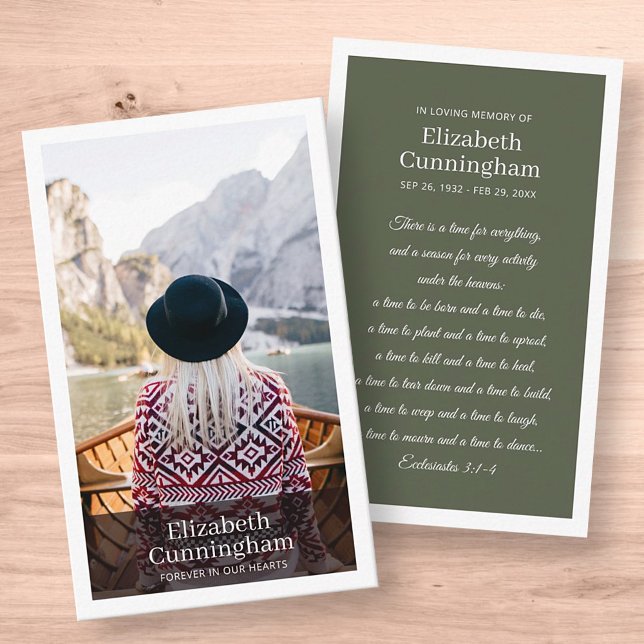 De Visite Funeral Memorial moderne et simple Carte photo (Créateur téléchargé)