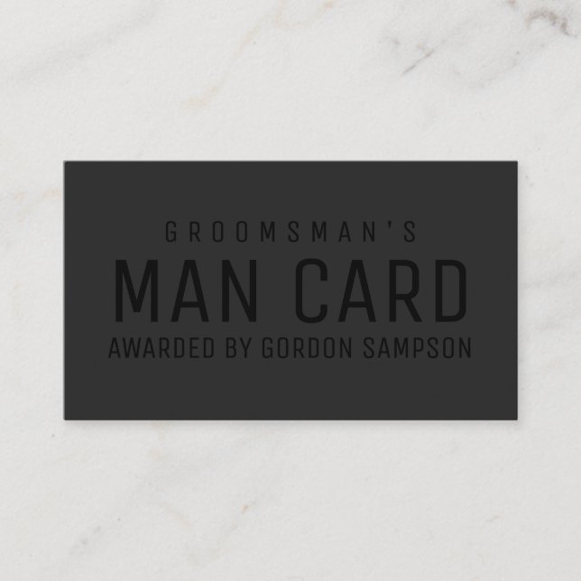 De Visite Funky Black Mariage Groomsman Proposition Carte Ho (Devant)