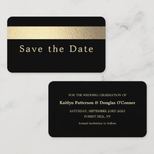 De Visite Gold Foil Stripe, Enregistrer La Carte Date