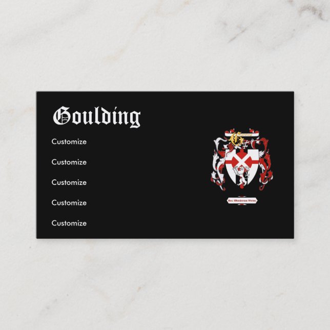 De Visite Goulding - carte d'affaires/profil - Goulding (Devant)