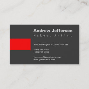 De Visite Gris Rouge professionnel maquillage Artiste Carte 