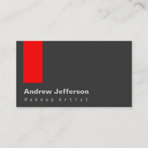 De Visite Gris Rouge professionnel maquillage Artiste Carte 