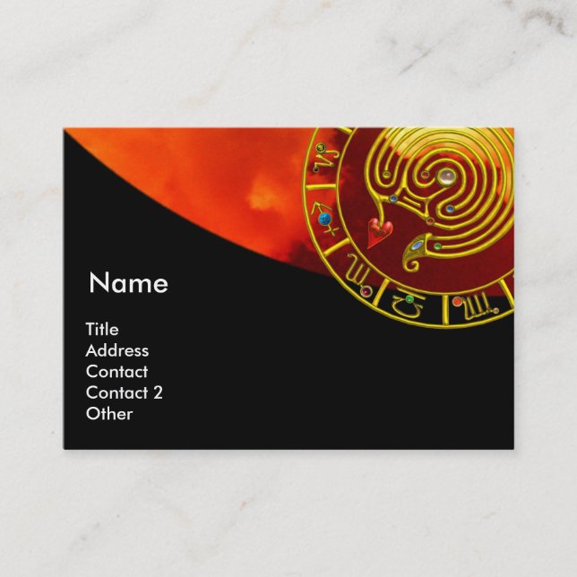 DE VISITE LABYRINTH ASTRAL D'OR, CARTE ZODIAC D'ASTROLOGIE N (Devant)