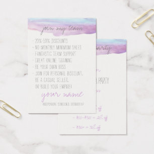 De Visite L'aquarelle lilas des cartes se joignent/parties