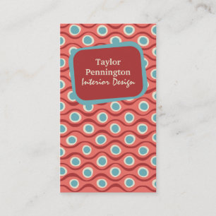 De Visite Le rétro résumé vintage rouge ondule le carte d