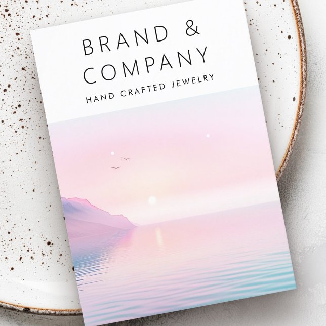 De Visite Lever doux pastel avec carte d'oreille d'oiseaux (Soft pastel sunrise with birds earring card)