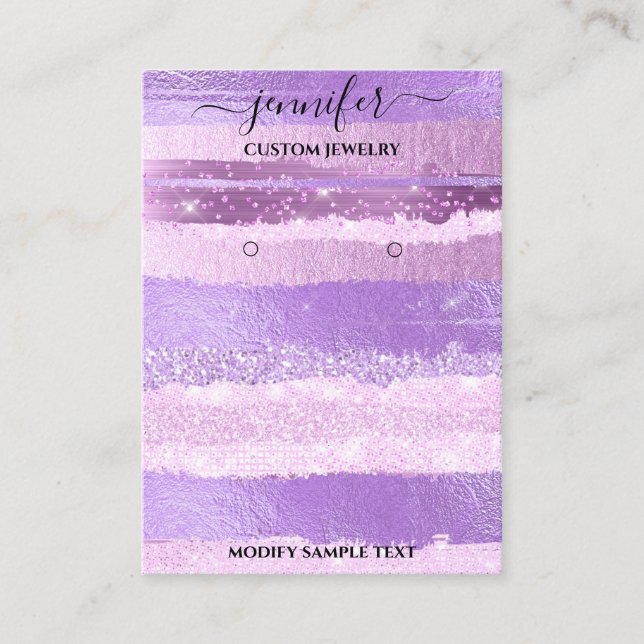 De Visite Logo Carte bijoux artisanale Grandes violettes vio (Devant)