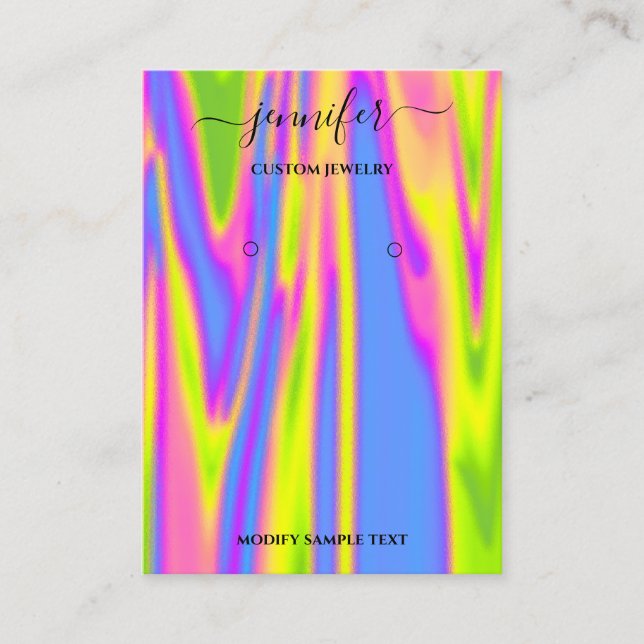 De Visite Logo Carte bijoux artisanale Holographique moderne (Devant)