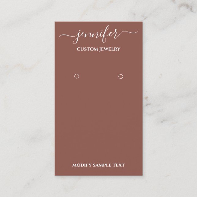 De Visite Logo Carte bijoux artisanale Rose Brown (Devant)