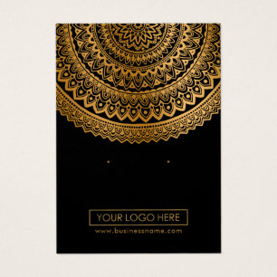 De Visite Logo Gold Mandala Black Arrière - plan Cartes d'or