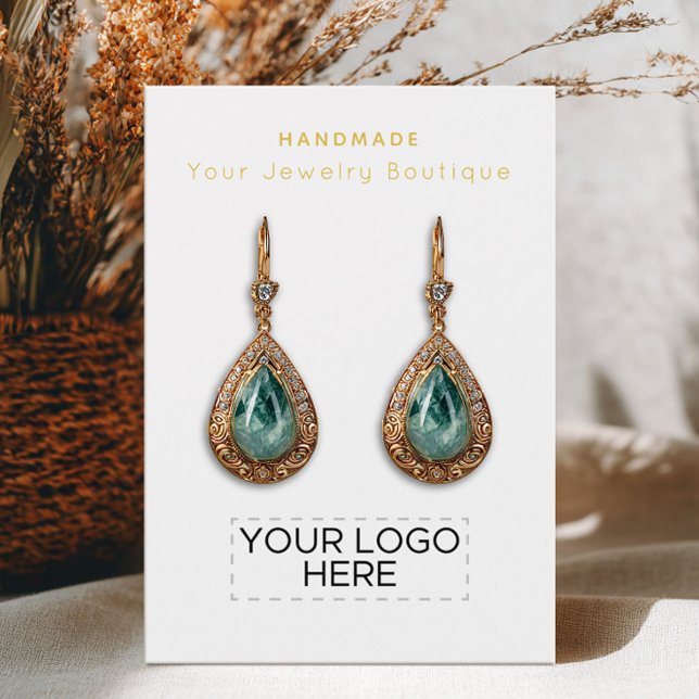 De Visite Logo Votre Boutique Faite À La Main Écouter Cartes (Créateur téléchargé)