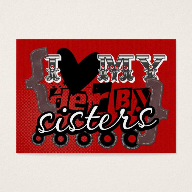 De Visite Love My Derby Sisters Mini Cartes Note (Devant)