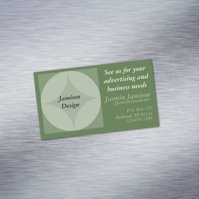 De Visite Magnétique Bus. Carte (mag) - Cercles et Diamètre Graphique (In Situ)