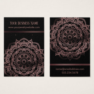 De Visite Mandala rose Gold sur les cartes d'affichage à ore