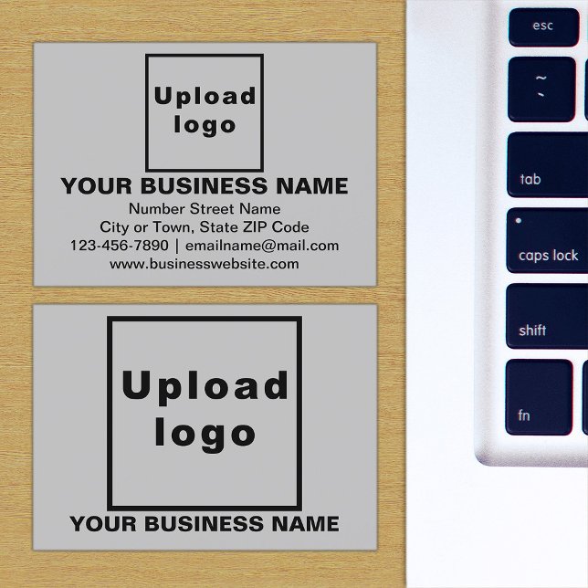 De Visite Marque commerciale sur petite carte rectangle gris (The front and back of the gray business card with your brand)