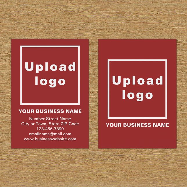 De Visite Marque d'affaires sur petite carte rouge Portrait (Front and back of the red business card with your brand)
