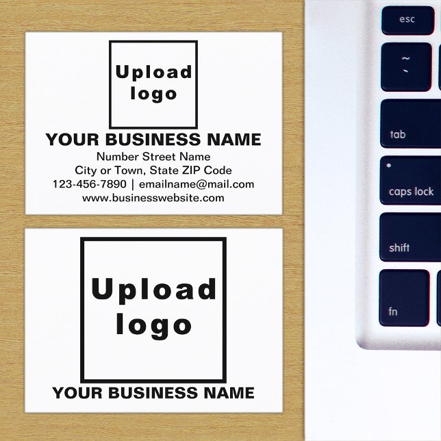 De Visite Marque d'entreprise sur petite carte rectangle bla (The front and back of the white business card with your brand)