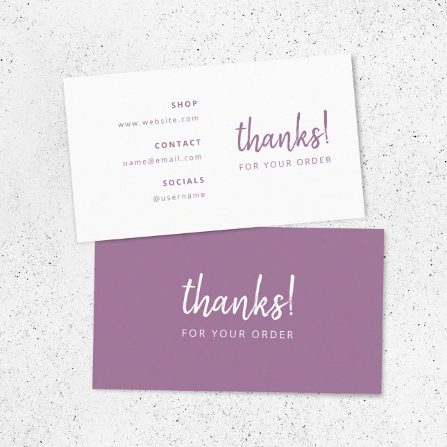 De Visite Merci Business Order | Carte d'insertion Lilac Pur (Créateur téléchargé)