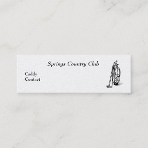 De Visite Mini Carte Caddy Country Club