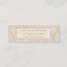 Carte d'adresse personnalisée Motif Cream Gold Art