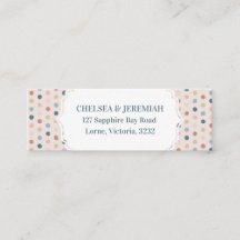 Carte d'adresse personnalisée Rustic Pastel Polka
