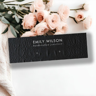 De Visite Mini Carte d'affichage en cuir noir