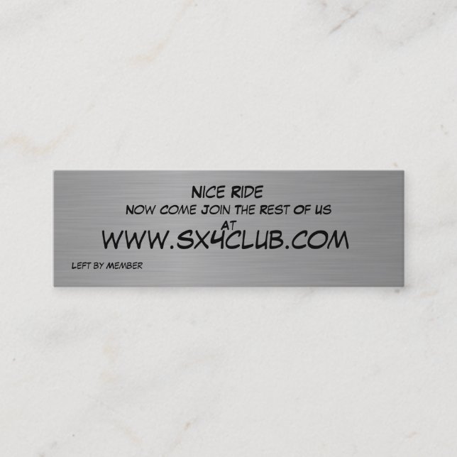 De Visite Mini Carte des observateurs SX4 (Devant)