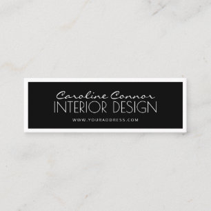 De Visite Mini Carte Design d'intérieur à bordure noire et blanch