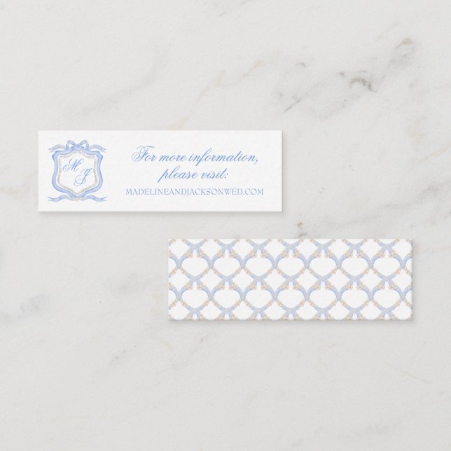 De Visite Mini Carte d'information du concepteur d'aquarelle Blue (Devant / Derrière)