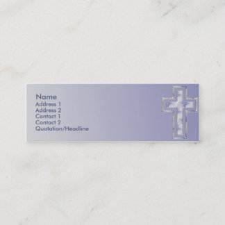 De Visite Mini Carte faite sur commande chrétienne croisée bleue