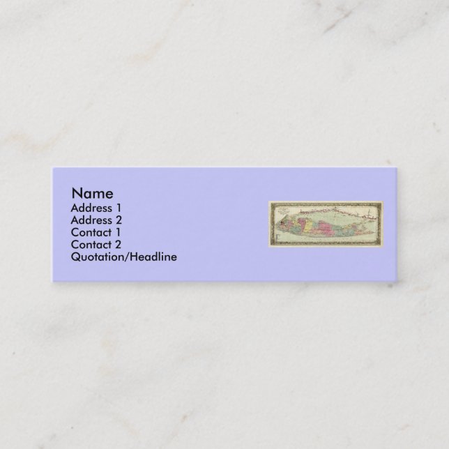 De Visite Mini Carte historique des voyageurs 1855-1857 du Long (Devant)