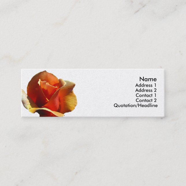 De Visite Mini Carte maigre - l'orange s'est levée (Devant)