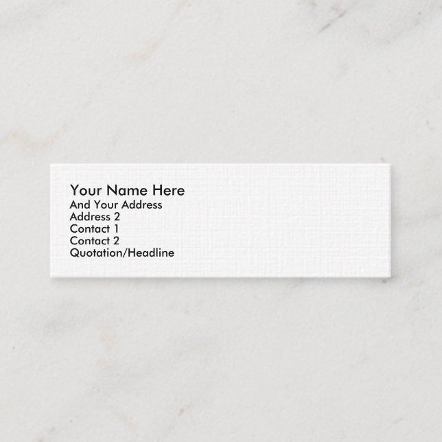 De Visite Mini Carte maigre standard (Devant)
