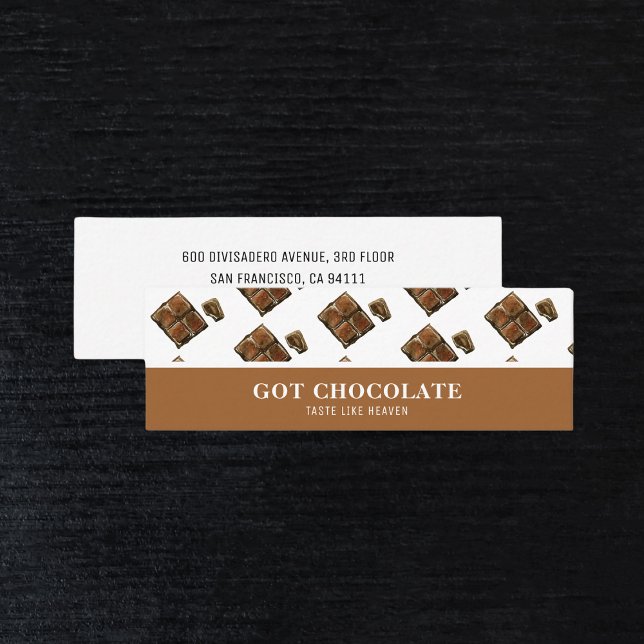 De Visite Mini Carte professionnelle Brown moderne au chocolat (Créateur téléchargé)