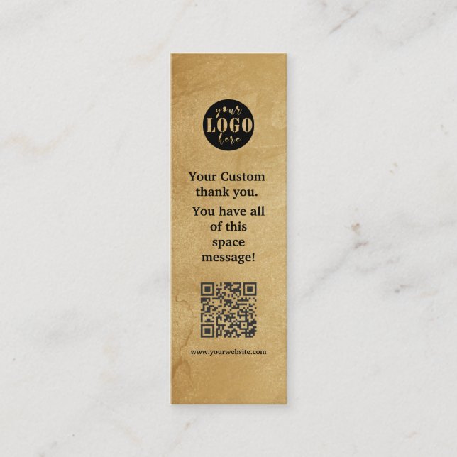 De Visite Mini Carte Signet papier Kraft simple (Devant)