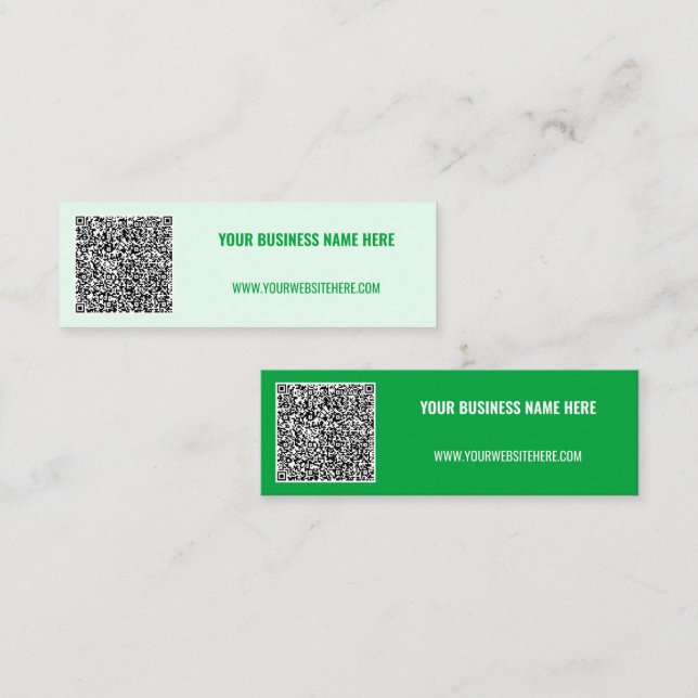 De Visite Mini Code QR personnalisé Texte et couleurs Votre Carte (Devant / Derrière)