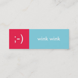 De Visite Mini Flirt carte rouge bleu wink émoticon message texte