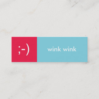 De Visite Mini Flirt carte rouge bleu wink émoticon message texte