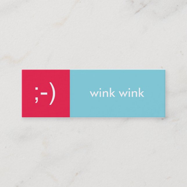 De Visite Mini Flirt carte rouge bleu wink émoticon message texte (Devant)