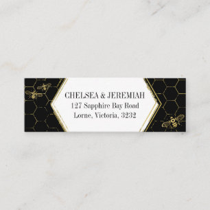 De Visite Mini Honey Bee Black Gold Motif Carte d'adresse personn