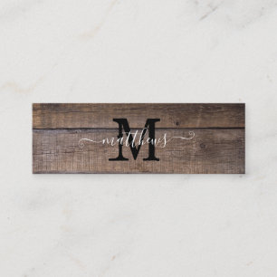 De Visite Mini Motif moderne Rustique Monogramme Nom Signet Carte