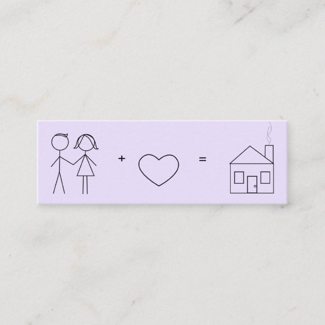 De Visite Mini Nouvelle carte d'adresse Marié (Devant)