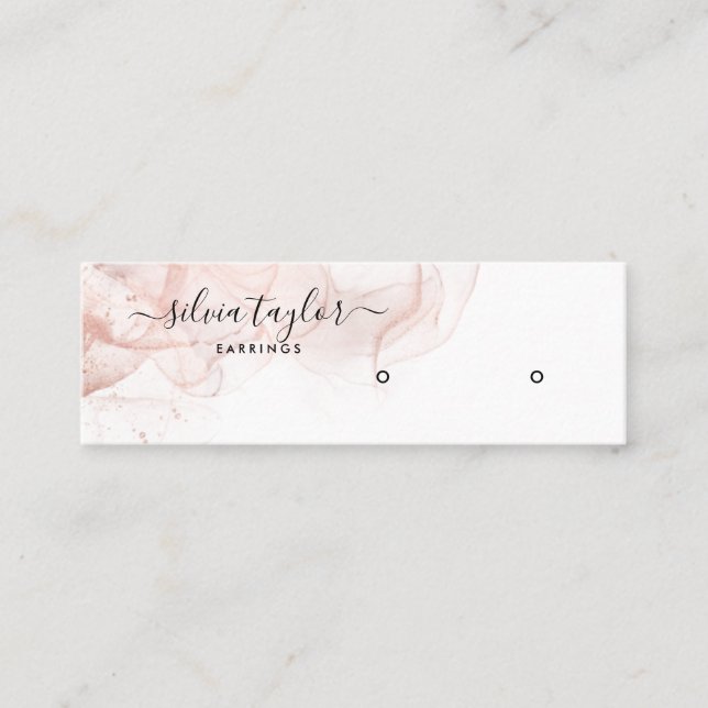 De Visite Mini Rose Gold Calligraphy art Earrage carte d'affichag (Devant)
