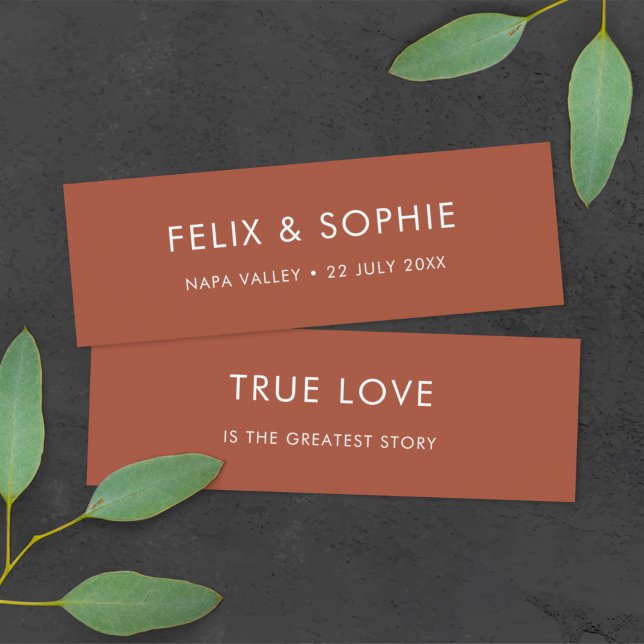 De Visite Mini Terre cuite | Carte Signet mini-mariage rouille Fa (Créateur téléchargé)