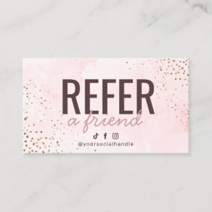 De Visite Moderne rose et or recommander une carte d'ami