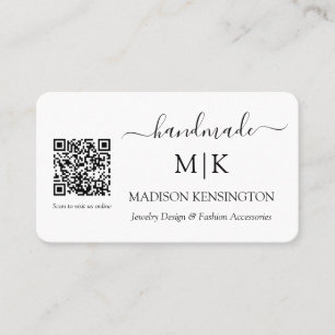 De Visite Monogramme artisanal ou ajouter un logo carte QR d