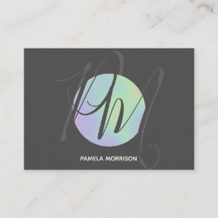 De Visite Monogramme du cercle holographique moderne - Carte
