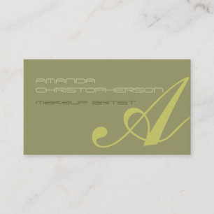 De Visite Monogramme Script maquillage beige Artiste Carte d