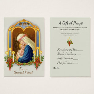 De Visite Noël Prêtre Bouquet spirituel Cartes saintes